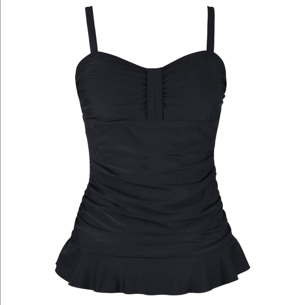 Black tankini top size 20